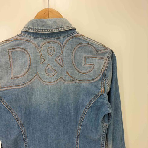 ディーアンドジードルチェアンドガッバーナ D&G DOLCE&GABBANA トルコ製 デニムジャケット Y2K レディース JPN:XS